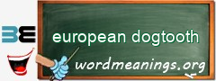 WordMeaning blackboard for european dogtooth